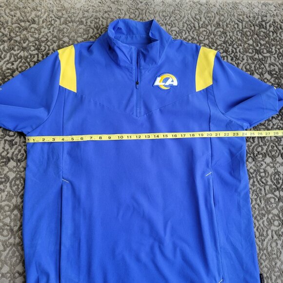 Men's Nike Royal Los Angeles Rams Sideline Coach Chevron Short Sleeve Jacket - Picture 9 of 12